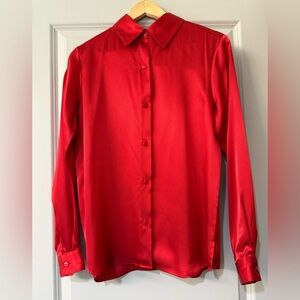Jordan Vibrant Red Satin Blouse